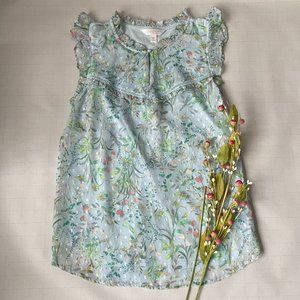 LC Lauren Conrad Blue/Green Floral Sleeveless Top Size XS